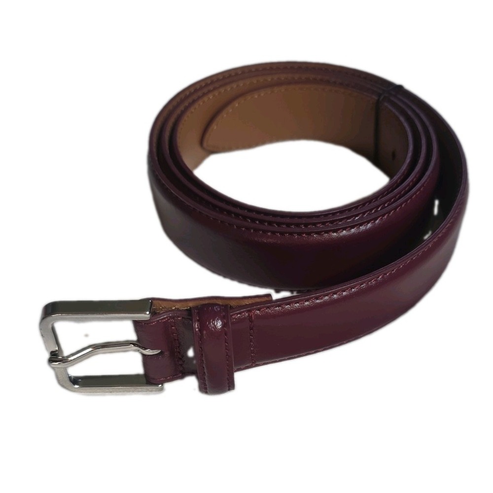 NWOT Brooks Brothers Men's Burgundy Italian Leather Dress Belt Size 42